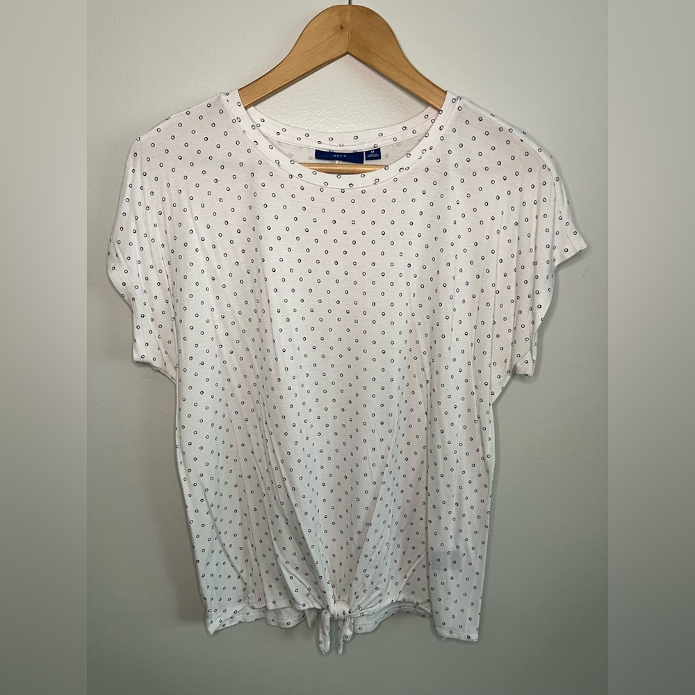 Apt. 9 Front Tie Black and White T-shirt